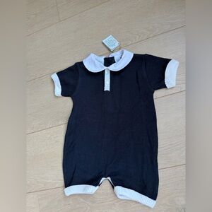 Feldman brothers Navy & White Peter Pan Collar Baby Romper 18 months